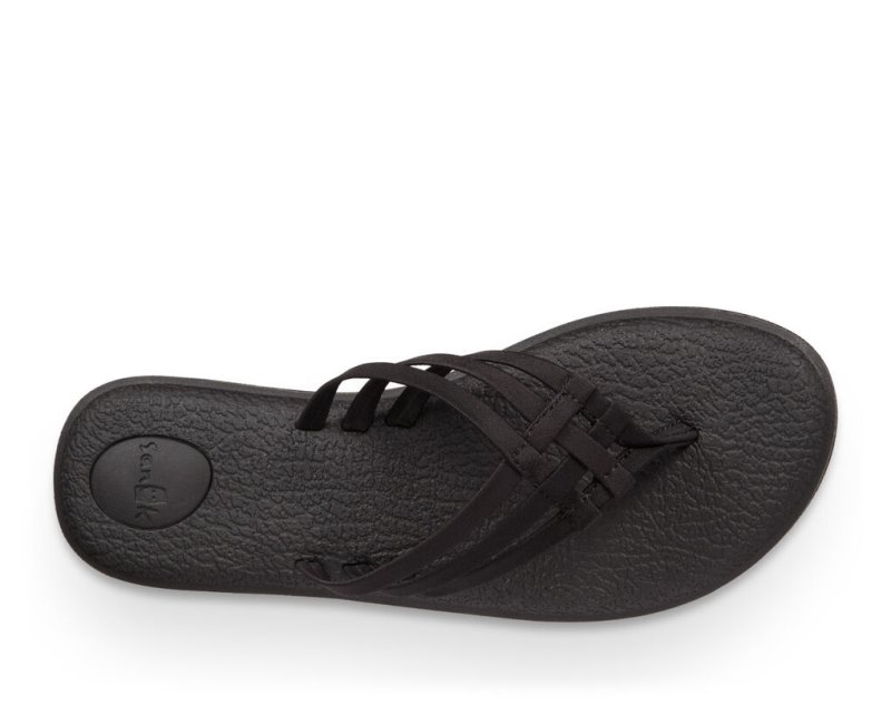 Sanuk Yoga Salty Women's Flip Flops Black | Canada 41BEX